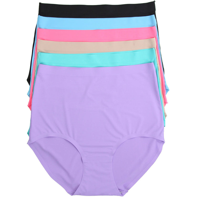 Women's 6 Pack Laser-Cut Tummy Control Pastel Panties