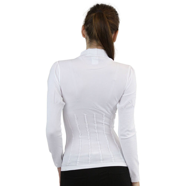 Women’s Seamless Textured Long Sleeve Turtleneck Blouse