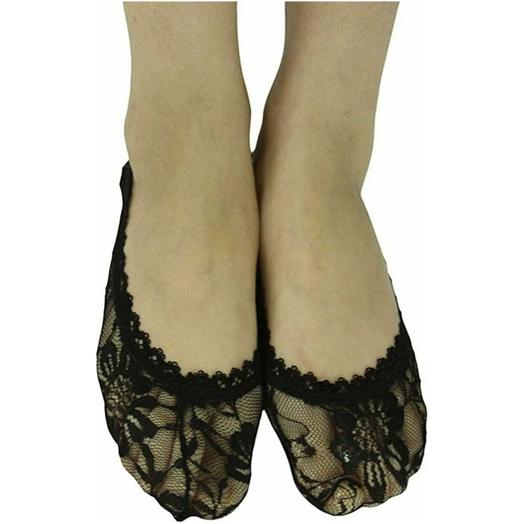 ToBeInStyle Women's Pack of 6 Floral Sheer Shoe Liner Footie