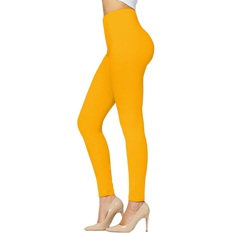 Women's Soft Knit Yoga Cotton Skinny Fit Full Length Leggings