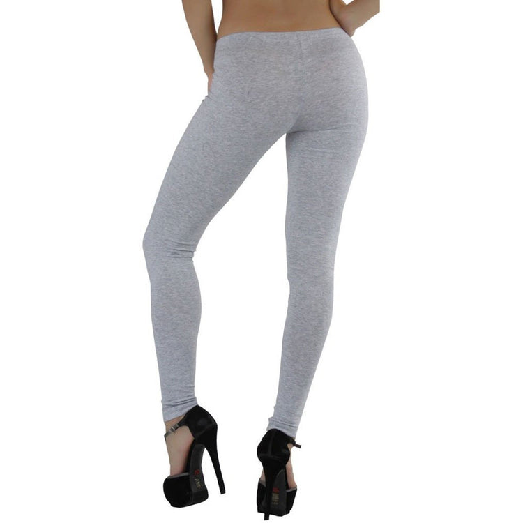 Women's Soft Knit Yoga Cotton Skinny Fit Full Length Leggings