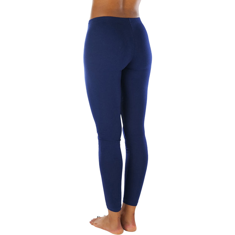 Women's Soft Knit Yoga Cotton Skinny Fit Full Length Leggings