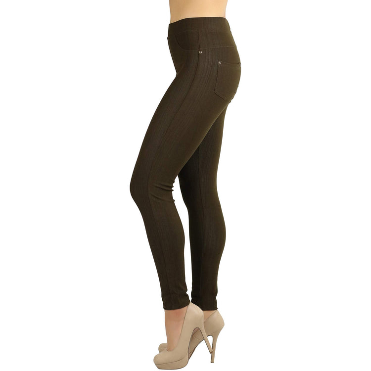 Women's Denim Like Skinny Fit Stretch Jeggings Pants