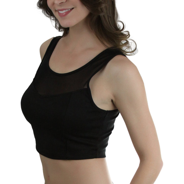 Women's Sleeveless Mesh Crop Top