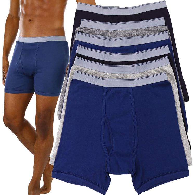 Men's Pack of 6 Contrast Waistband Boxer Briefs