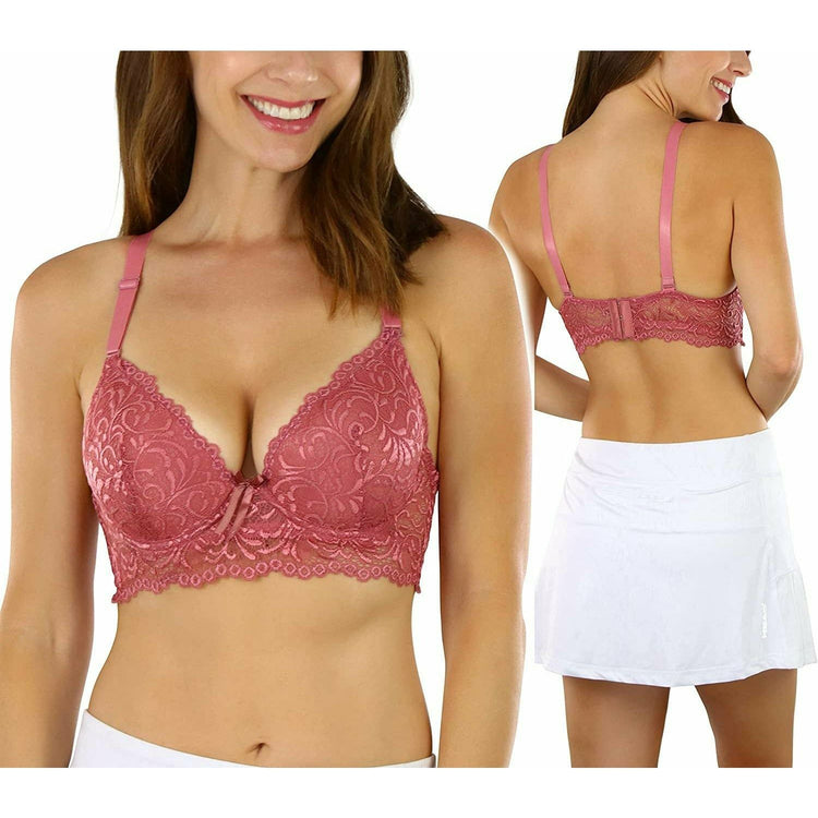 ToBeInStyle Women's Pack of 6 Padded Underwire Filigree Lace Bras