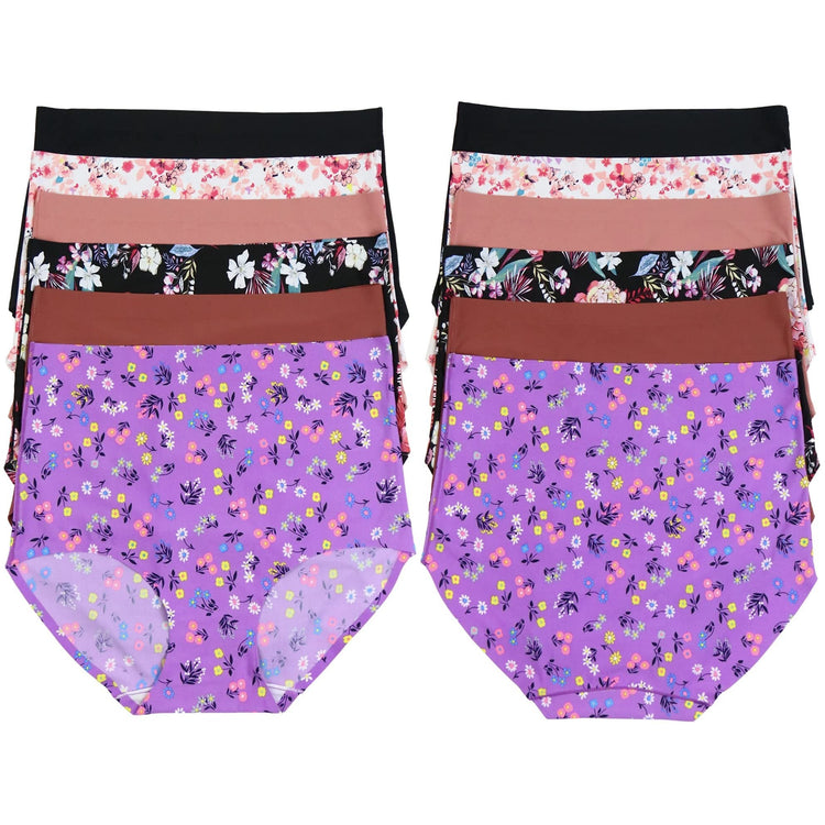 Women's Pack of 6 High Waisted Seamless Laser Cut Panty Briefs