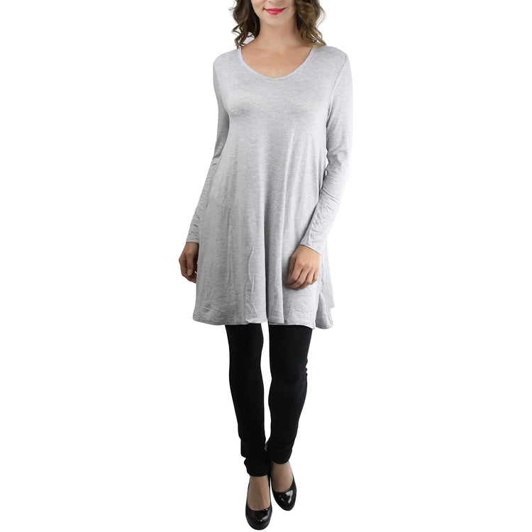 Women's V-Neck Long Sleeve Trapeze Top
