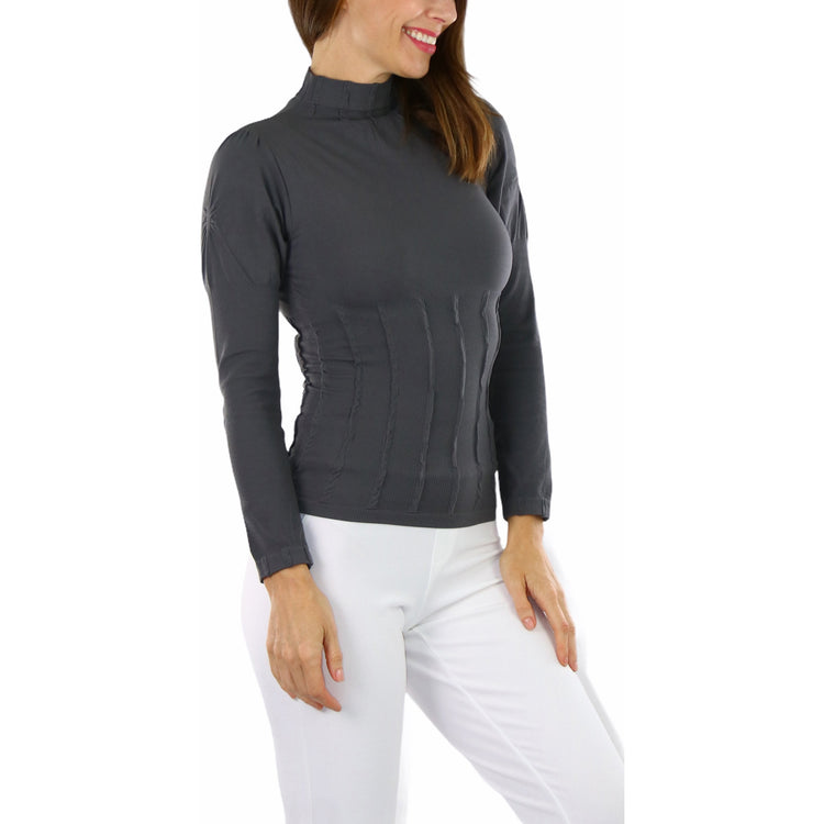 Women’s Seamless Textured Long Sleeve Turtleneck Blouse