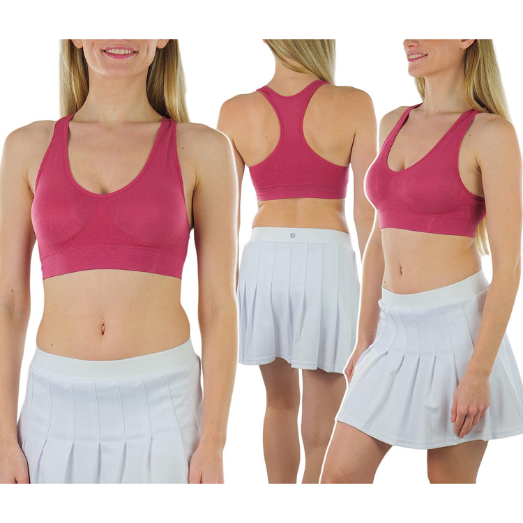 Women’s Pack of 6 Comfortable and Supportive Racerback Sports Bras