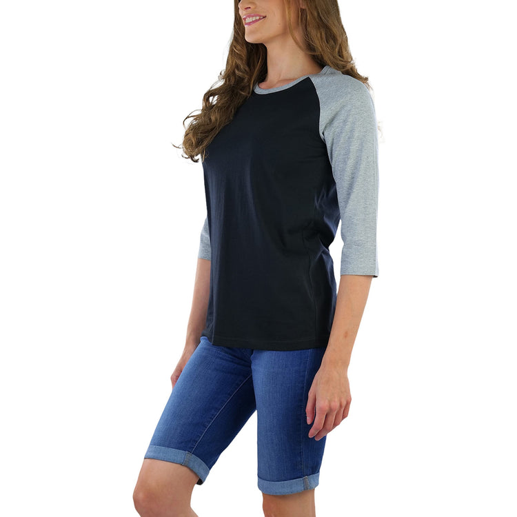 Women's Classic Two Color Cotton Baseball T-Shirts