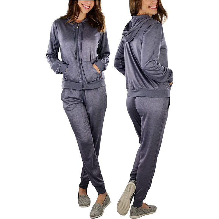 ToBeInStyle Women's French Terry Lightweight Hooded Jacket & Pants