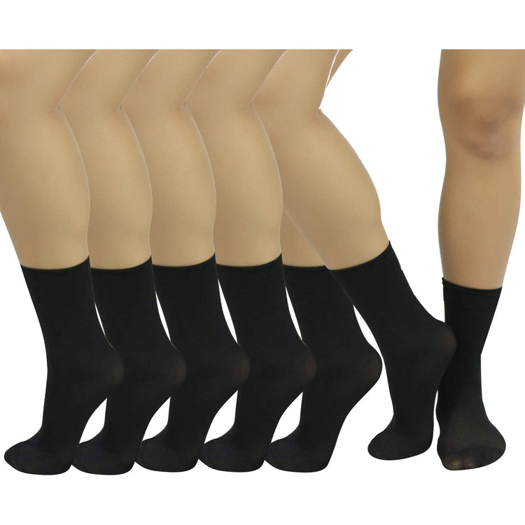 Women's Pack of 6 Solid Colored Trouser Ankle Socks
