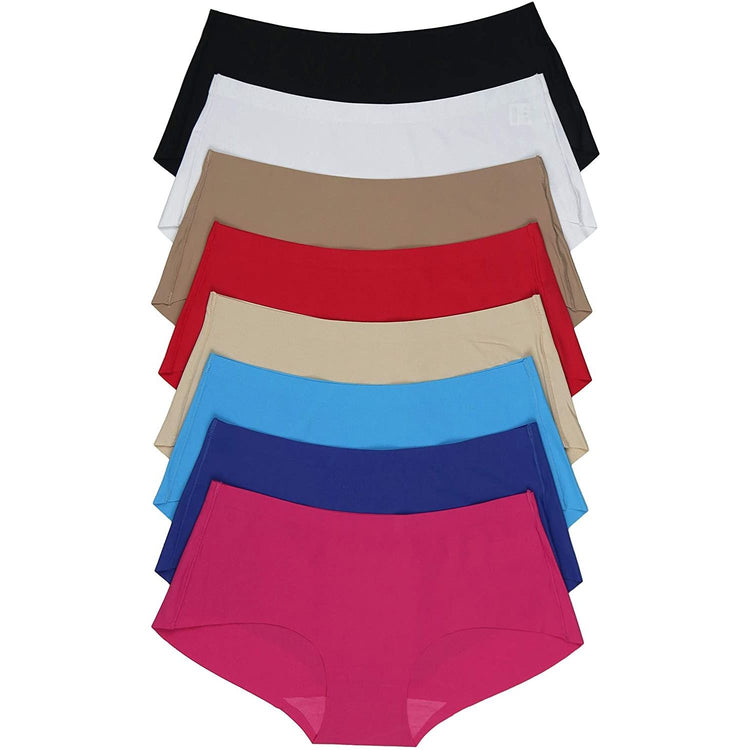 ToBeInStyle Womenโs Pack of 6 Comfortable No Panty Line Laser Cut Boyshorts