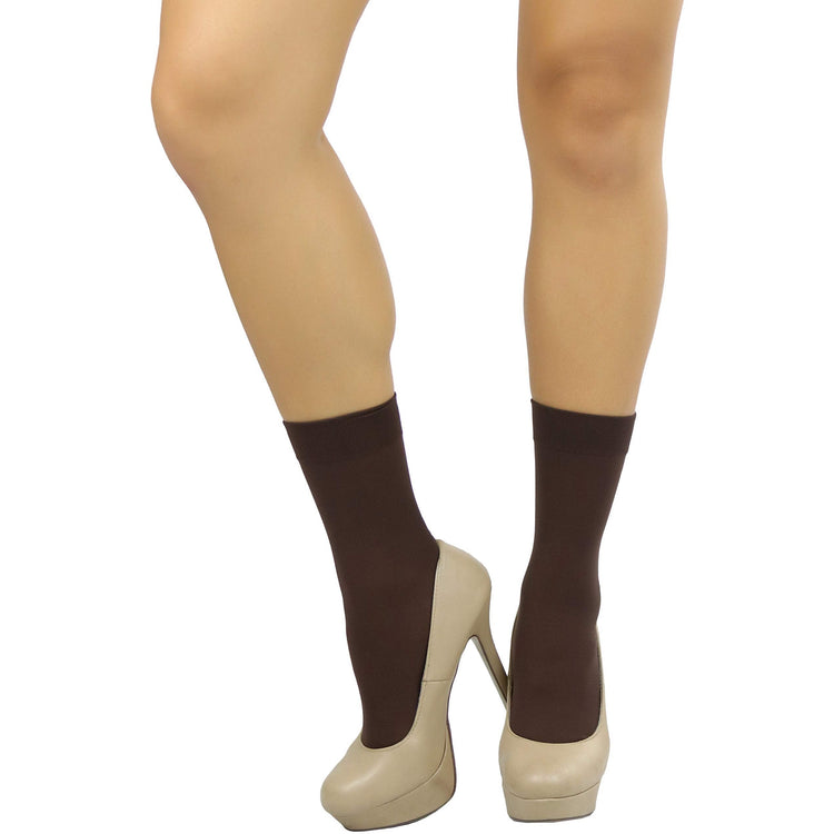 Women's Pack of 6 Solid Colored Trouser Ankle Socks