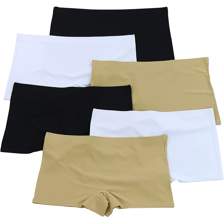 ToBeInStyle Womenโs Pack of 6 Comfortable No Panty Line Laser Cut Boyshorts