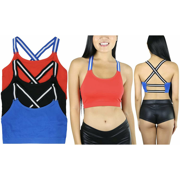 ToBeInStyle Women's Pack of 3 Seamless Strappy Back Bralettes