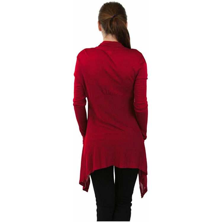 Women's Open Drape-Front Asymmetrical Hem Cardigan