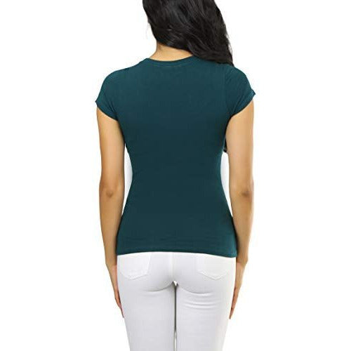 Women's Slim Fit Scoop Neck Short Sleeve Longline Tee