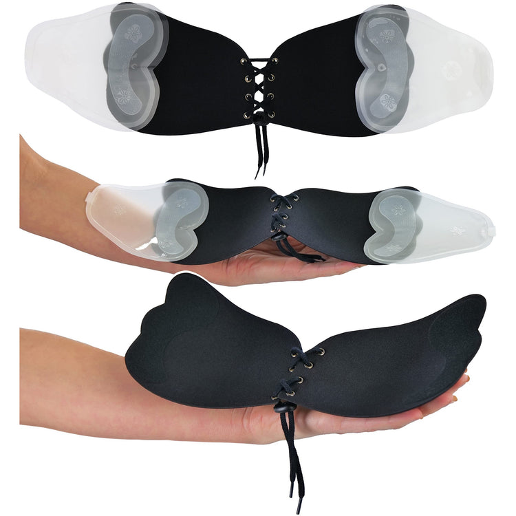 Women's Reusable Hook & Loop and Adhesive Angel Wing Bra