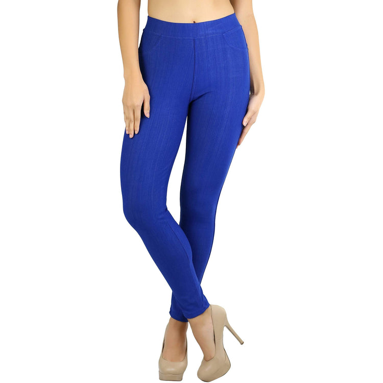 Women's Denim Like Skinny Fit Stretch Jeggings Pants