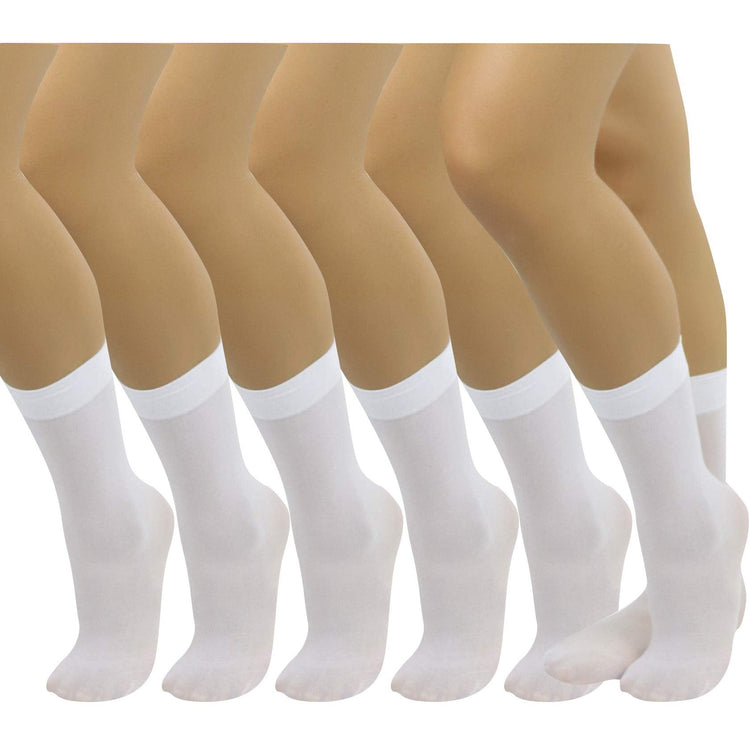 Women's Pack of 6 Solid Colored Trouser Ankle Socks