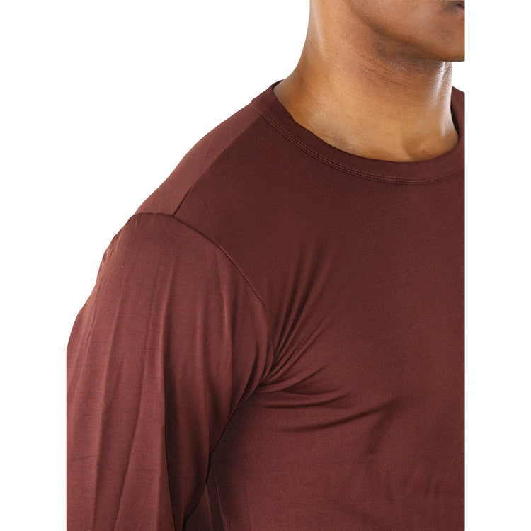 Men's Premium Fleece Lined Microfiber Thermal Long Sleeve Crewneck Shirt Top