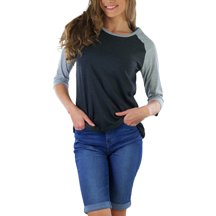 Women's Classic Two Color Cotton Baseball T-Shirts