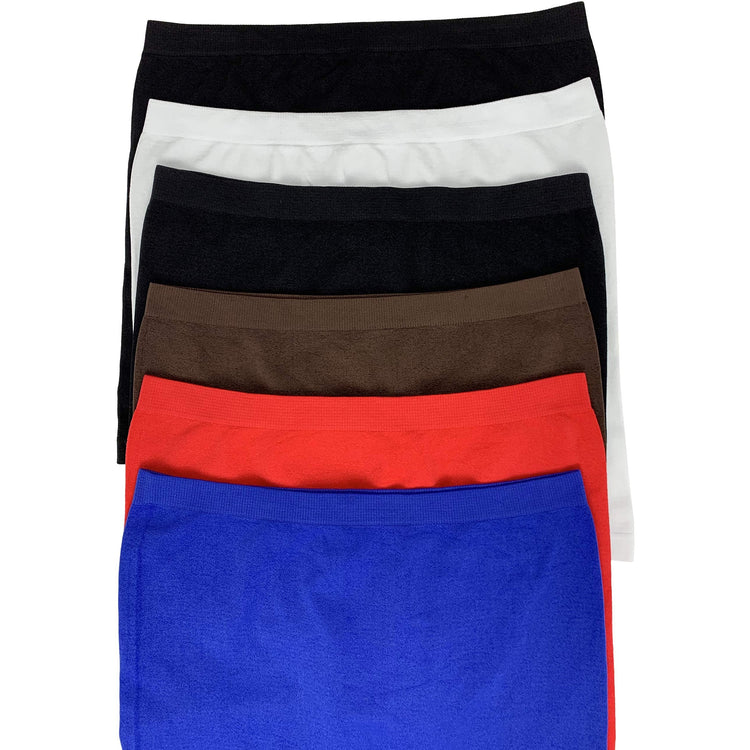 Women's Pack of 6 Stretch Microfiber Slimming Shaper Boyshort Panties