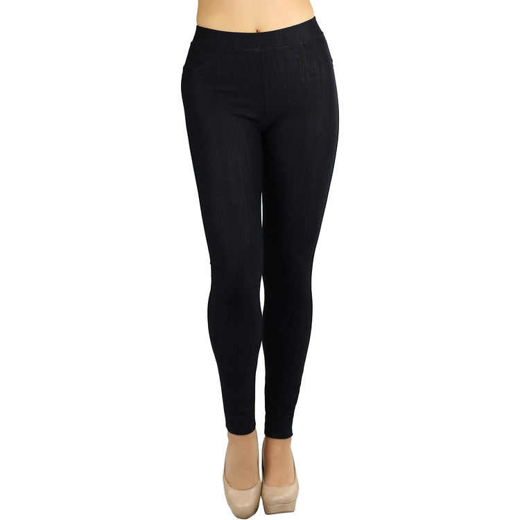 Women's Denim Like Skinny Fit Stretch Jeggings Pants