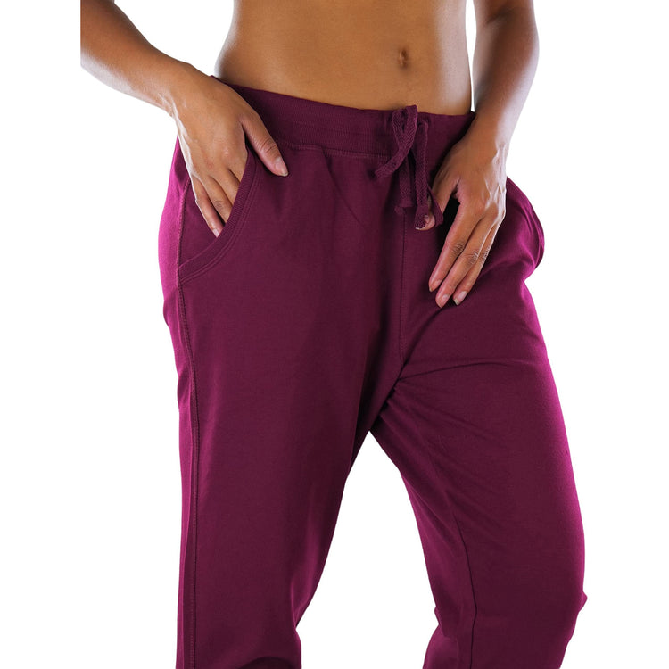 Women's Solid Print French Terry Jogger Pants