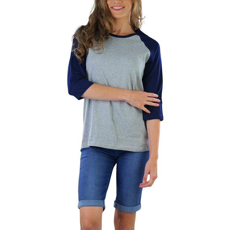 Women's Classic Two Color Cotton Baseball T-Shirts