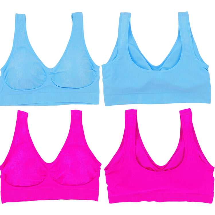 Women's Pack of 6 Padded Double Scoop Comfort Lounging Bras