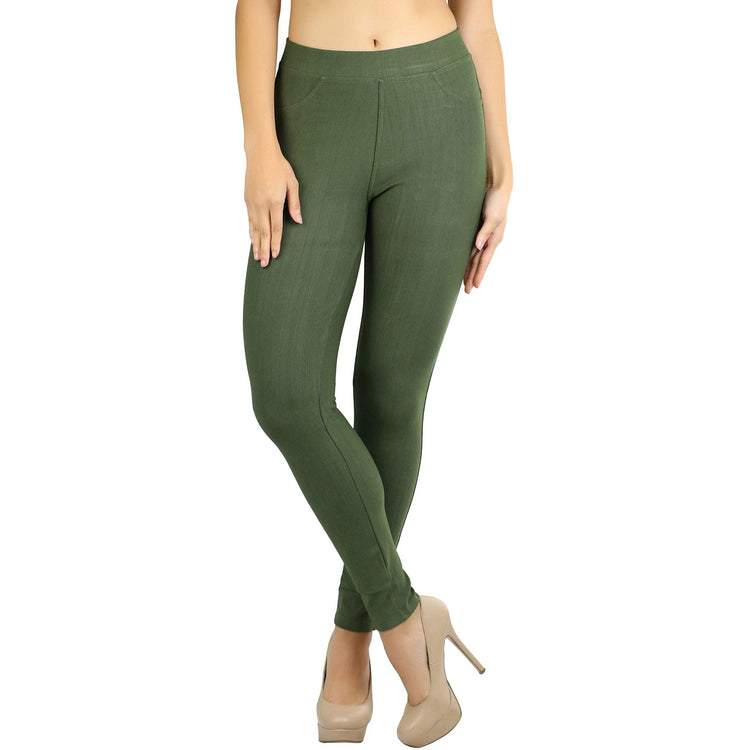 Women's Denim Like Skinny Fit Stretch Jeggings Pants