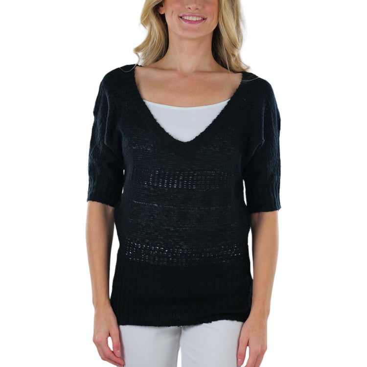 Women's Soft Knit V-Neck Sweater Warm Knit Tunic