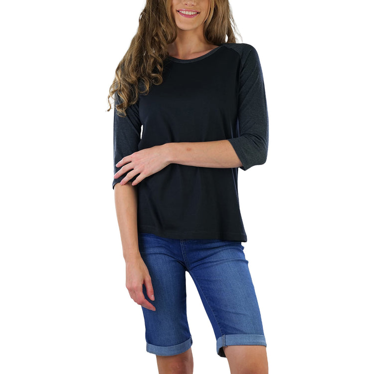Women's Classic Two Color Cotton Baseball T-Shirts
