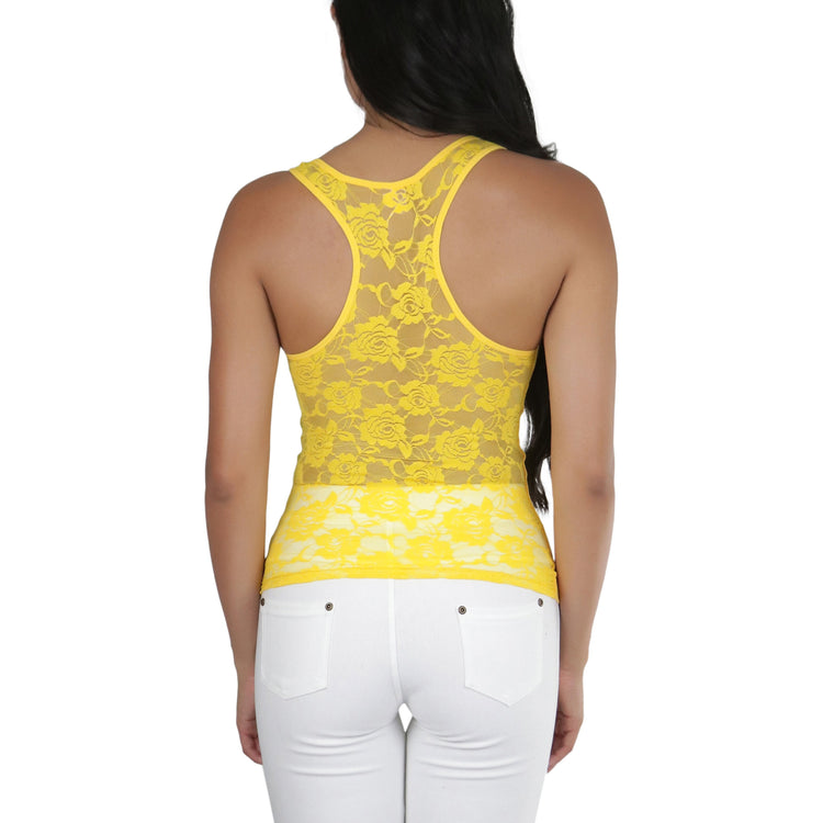Women’s Seamless Lace Racerback Tank Tops