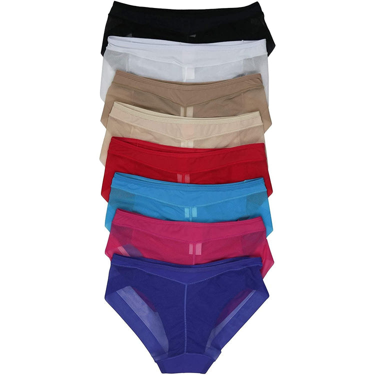 ToBeInStyle Womenโs Pack of 6 Comfortable No Panty Line Laser Cut Boyshorts