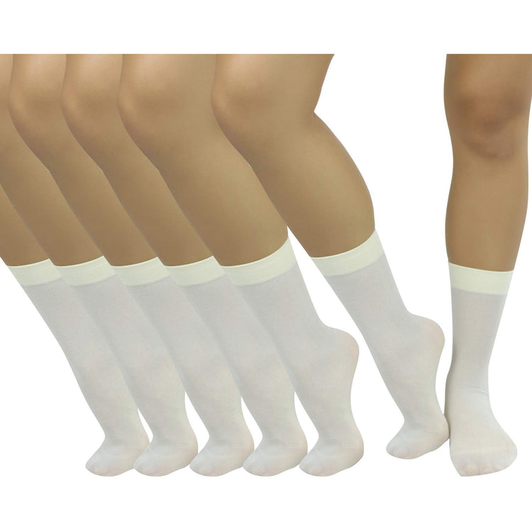 Women's Pack of 6 Solid Colored Trouser Ankle Socks