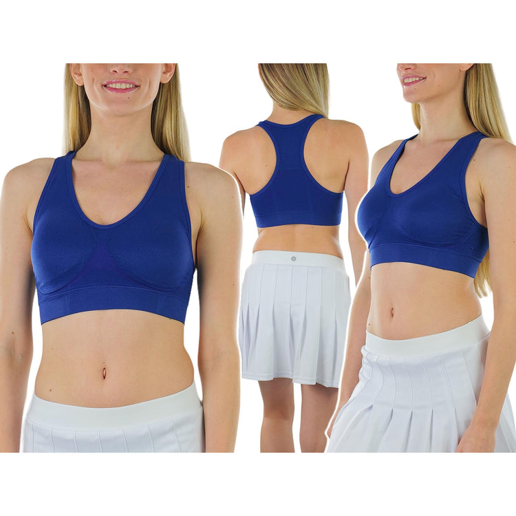 Women’s Pack of 6 Comfortable and Supportive Racerback Sports Bras