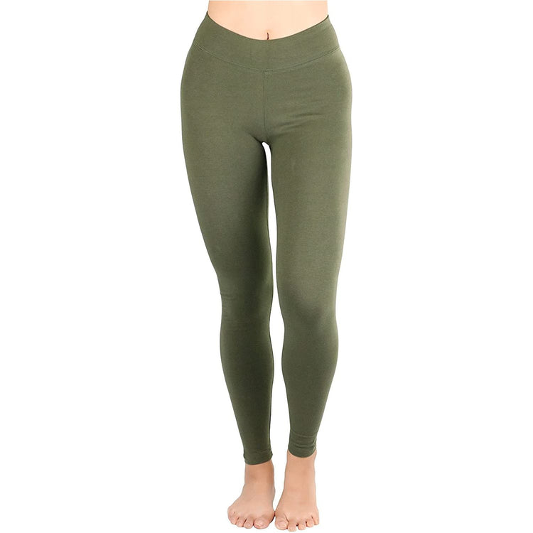 ToBeInStyle Women's Medium Weight Breathable Cotton-Spandex Leggings