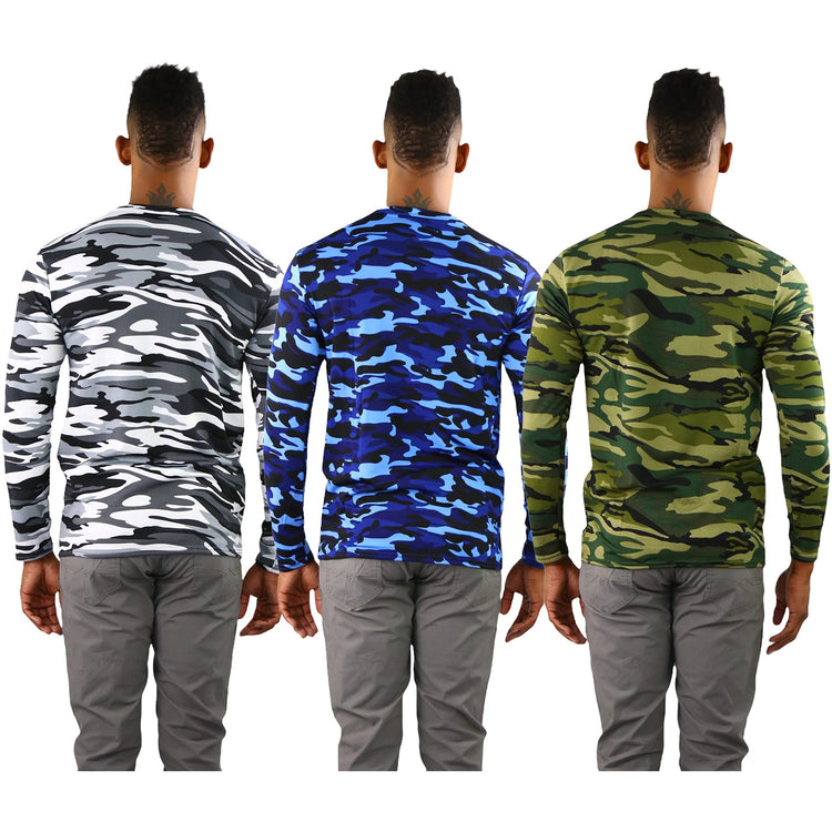 Men's Premium Fleece Lined Microfiber Thermal Long Sleeve Crewneck Shirt Top