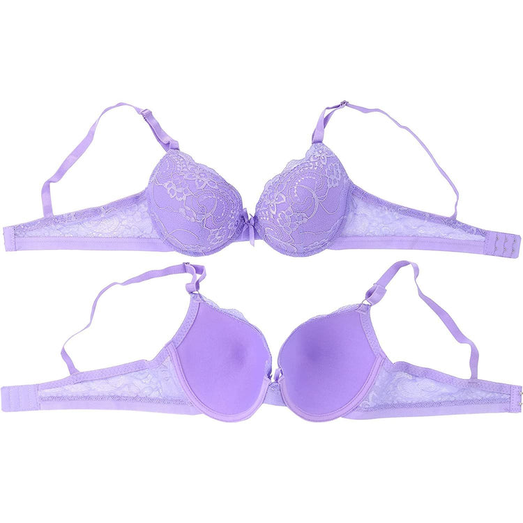 ToBeInStyle Women's Pack of 6 Floral Lace Overlay Bras with Lace Band