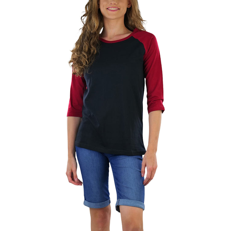 Women's Classic Two Color Cotton Baseball T-Shirts