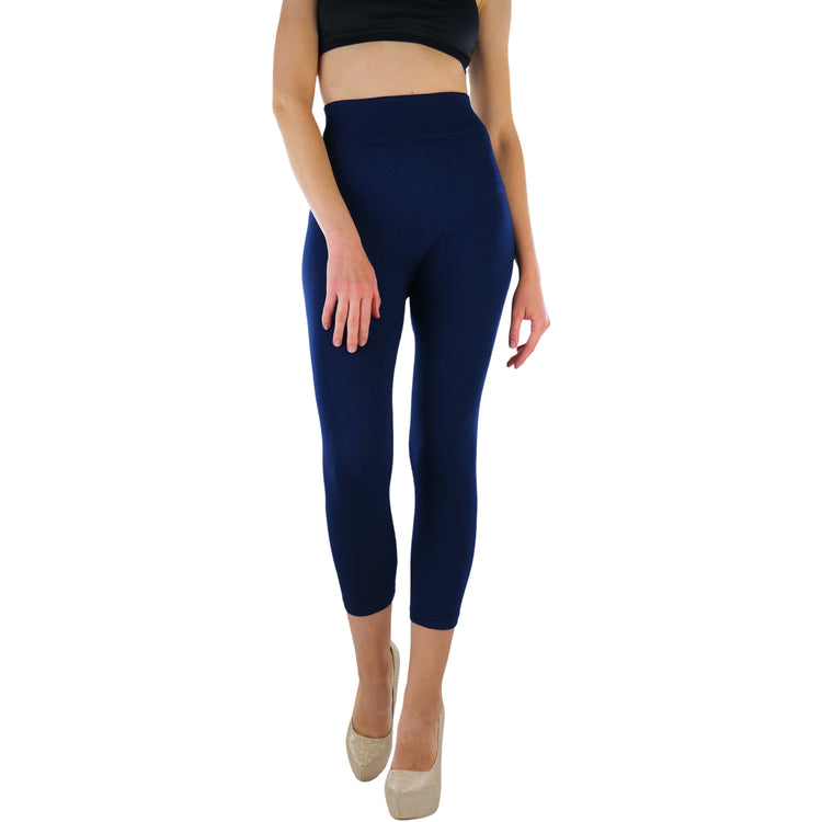 Women’s Capri Length Wide Waistband Seamless Lightweight Stretch Leggings