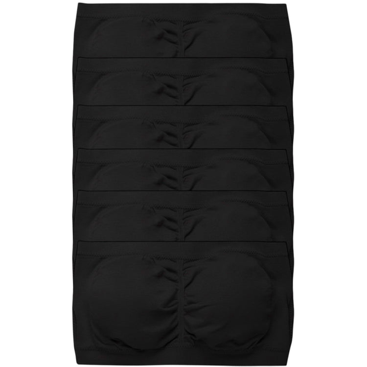 ToBeInStyle Women's Pack of 3 or 6 Seamless Classic Ruched Tube Top Bras w/ Removable Pads