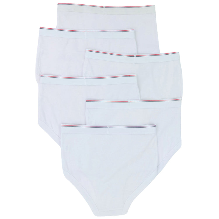 Men's Pack of 6 Classic White Brief Fit Underwear