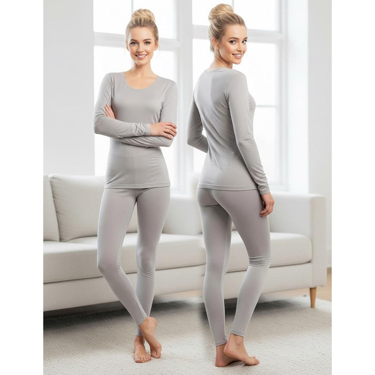 ToBeInStyle Women’s 2-Piece Thermal Underwear Set Long Sleeve Top & Leggings Base Layer