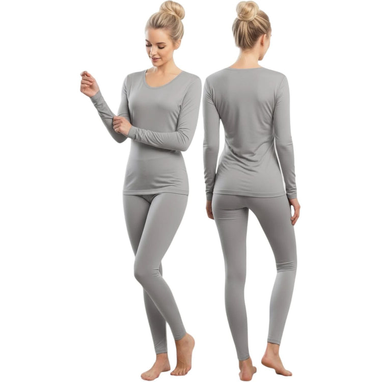 ToBeInStyle Women’s 2-Piece Thermal Underwear Set Long Sleeve Top & Leggings Base Layer