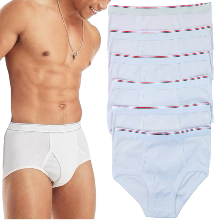 Men's Pack of 6 Classic White Brief Fit Underwear